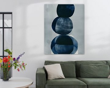 Japandi in kobalt blauw, modern en abstract van Studio Allee