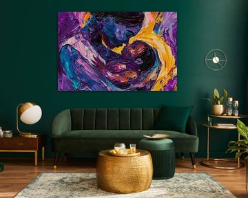 Portret moeder en kind abstract