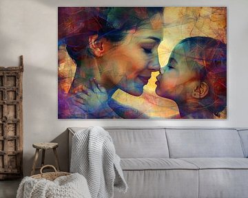 Portrait Mutter und Kind abstrakt