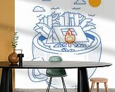 Voorbeeld van het werk in een kamer