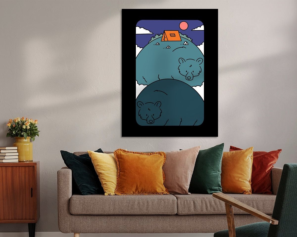 Voorbeeld van het werk in een kamer