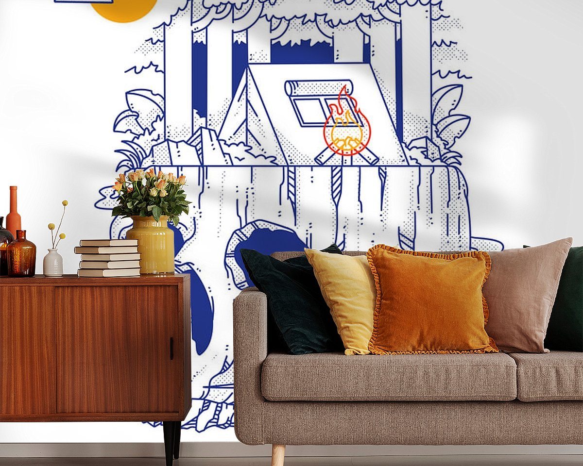 Voorbeeld van het werk in een kamer