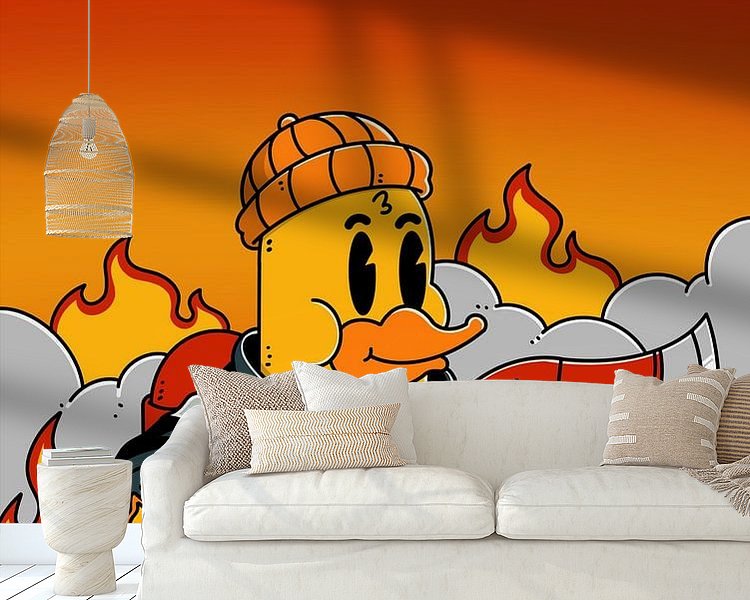 Voorbeeld van het werk in een kamer