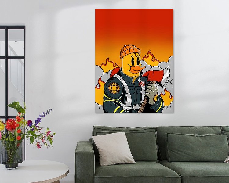 Voorbeeld van het werk in een kamer