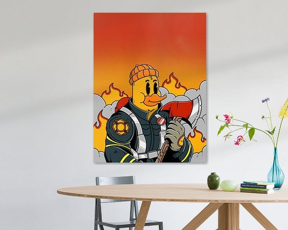 Voorbeeld van het werk in een kamer