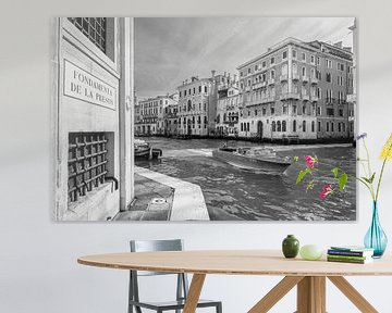 Grand canal Venetië zwart wit