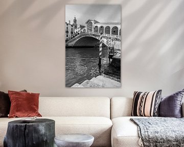 Rialto brug Venetië zwart wit