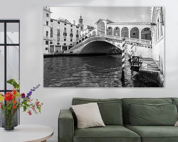 Rialto brug Venetië zwart wit