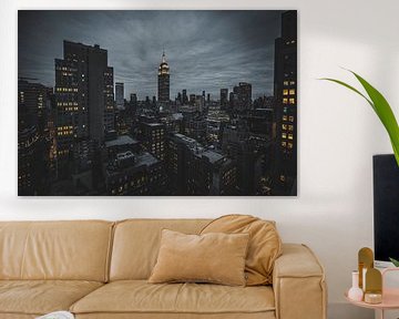 De skyline van New York City met het Empire State Building van Stefan Wanning