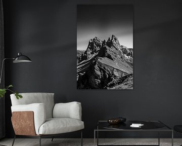Het opvallende Seceda in de Dolomieten in zwart-wit van Stefan Wanning