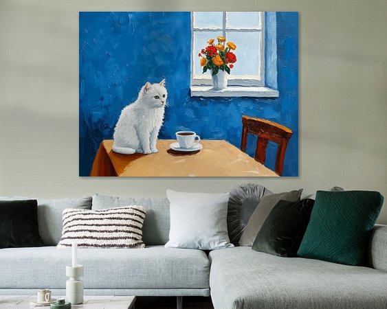 Voorbeeld van het werk in een kamer