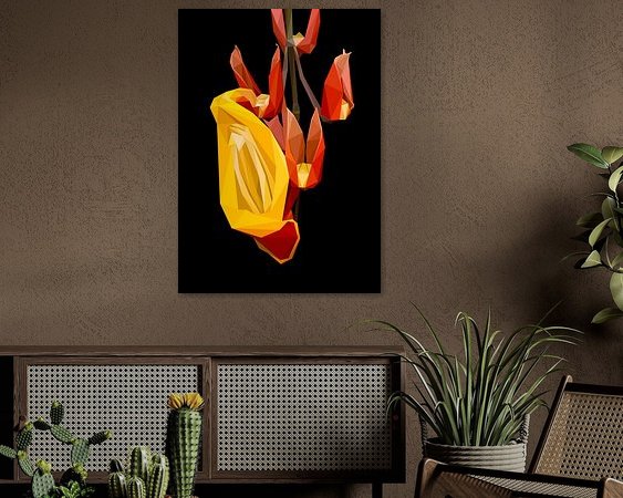 Voorbeeld van het werk in een kamer