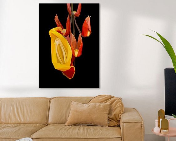 Voorbeeld van het werk in een kamer