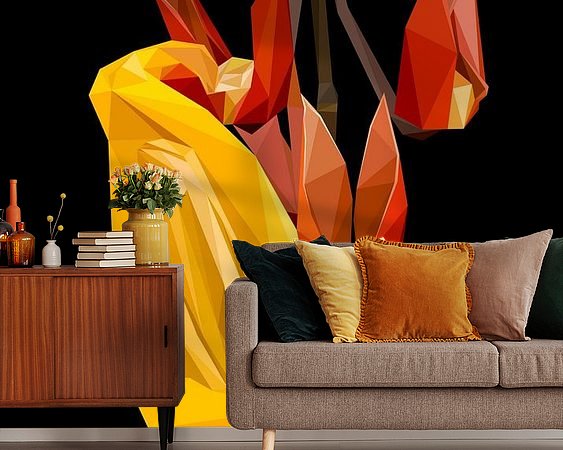 Voorbeeld van het werk in een kamer