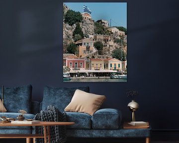 Symi with greek flag by Patrick Vossen