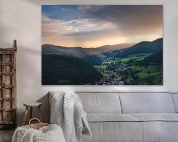 Sonnenaufgang im Münstertal, Schwarzwald, Deutschland von Tim van der Kraats