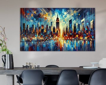 Abstracte New York City Skyline van Tineke Visscher