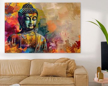 Boeddha omgeven door levendige herfsttinten van Art & Soul Creations
