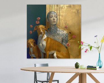 Portret met honden van Ton Kuijpers