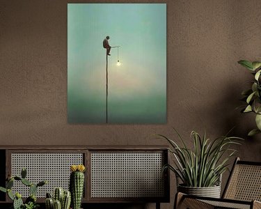 Voorbeeld van het werk in een kamer