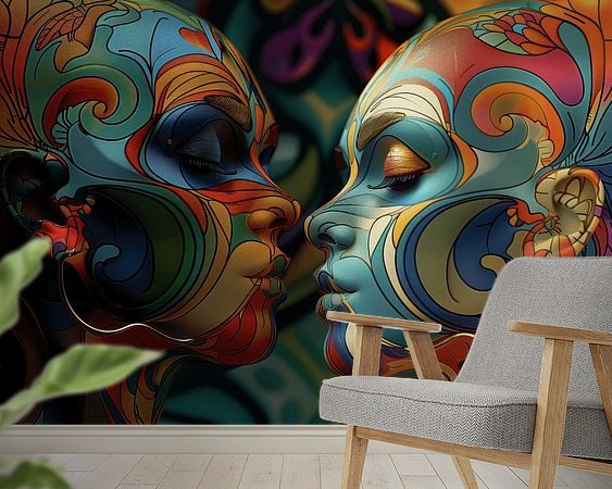 Voorbeeld van het werk in een kamer