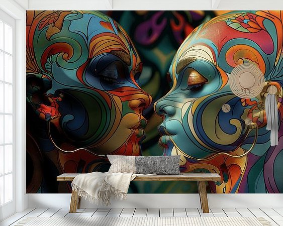 Voorbeeld van het werk in een kamer