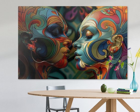 Voorbeeld van het werk in een kamer