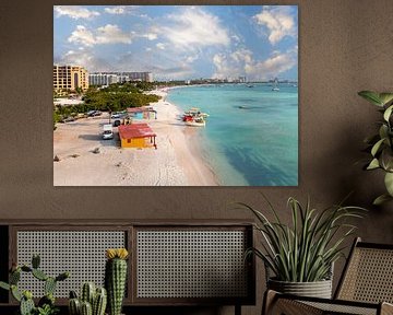 View of Palm Beach on Aruba in the Caribbean by Eye on You