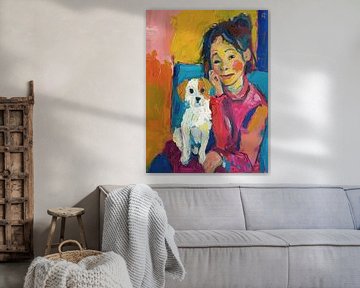 Meisje met hond van TOAN TRAN