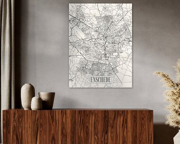 City map Enschede - City - Light version - Overijssel Map by Locus Studio