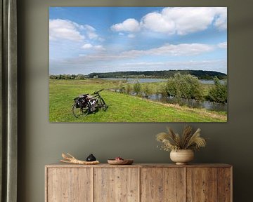 Uitzicht over de Nederrijn met in de verte de Grebbeberg. van Richard Wareham