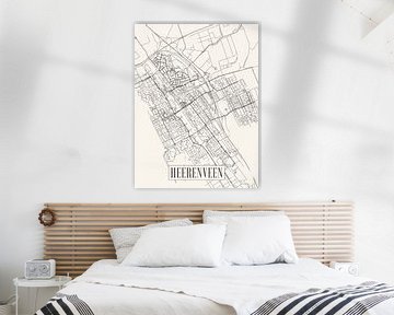 City map Heerenveen - City - Light version - Friesland Map by Locus Studio