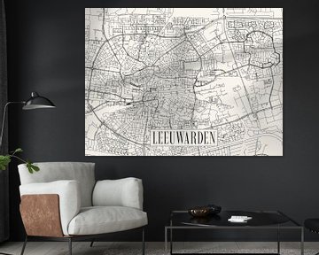 City map Leeuwarden - City - Light version - Friesland Map by Locus Studio