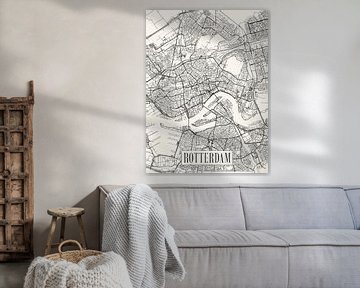 Stadskaart Rotterdam - Stad - Lichte variant - Zuid-Holland Plattegrond van Locus Studio