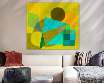 Groen/geel abstract van Corinne Welp