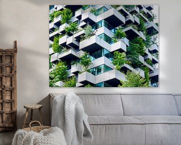 La forêt verticale de la tour Trudo à Strijp-S, Eindhoven, Pays-Bas. sur Roelof Aleva