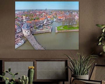 Luchtfoto van het stadje Hoorn in Nederland van Eye on You