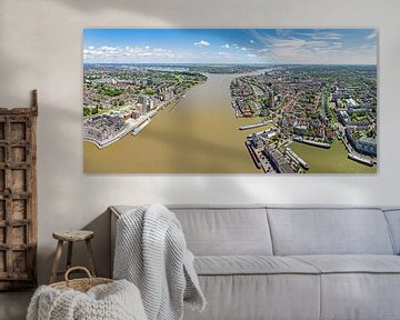Luchtfoto panorama van de stad Dordrecht aan de Merwede in Nederland van Eye on You