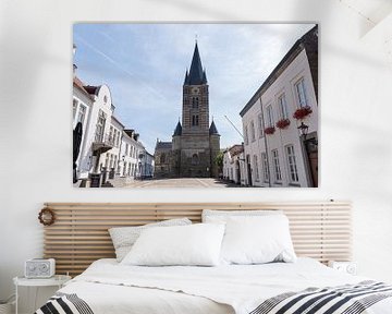 Church tower on the square in Thorn, the white pearl of Limburg by Merijn Loch