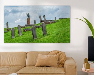 Friedhof auf dem Deich ehemaliges Dorf Oterdum Groningen von R Smallenbroek