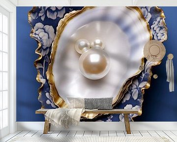 Oyster Delftware, pearl and gold with Pearl by Marianne Ottemann - OTTI