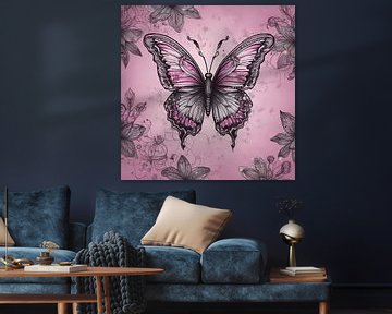 Het kleurenspel van de natuur: de vlinder in glorieus roze van ButterflyPix