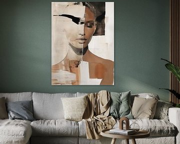 Contemporary art collage, abstract portret van Carla Van Iersel