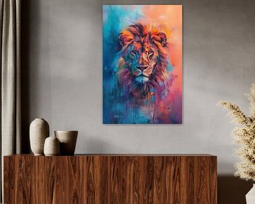 Kleuren van Kracht - De Majestueuze Leeuw van Eva Lee