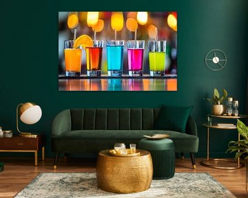 verschillende kleuren alcohol glazen van PixelPrestige