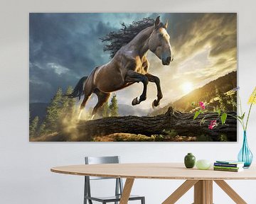 Wild horse jumping by Jürgen Wiesler