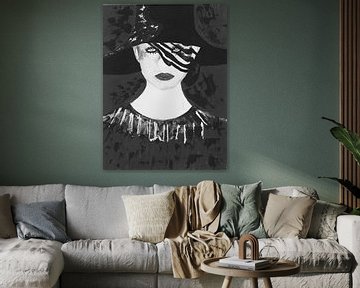 Vrouw zwart wit.
