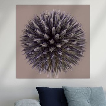 Round Ball Thistle with taupe background by Marjolijn van den Berg