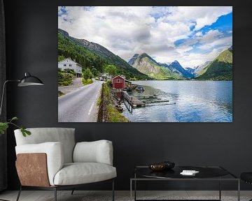 View over the Fjærlandfsjord in Norway by Rico Ködder