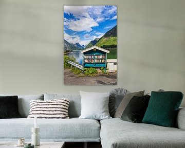 Book display in Fjærland in Norway by Rico Ködder